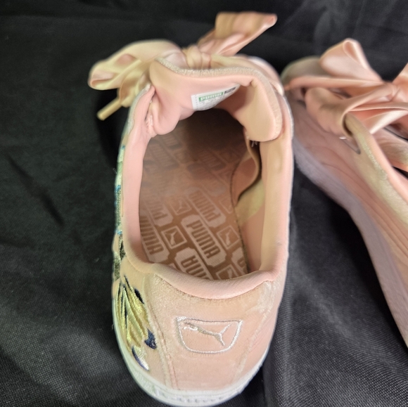 Puma Basket Heart Hyper Pink Lace Shoes Embroidered 36611602 Womens Size 9.5 - Picture 10 of 12